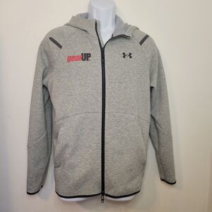 Under Armour Gear Up Gray Full Zip Hooded Jacket Men’s Small Athletic Zip Hoodie